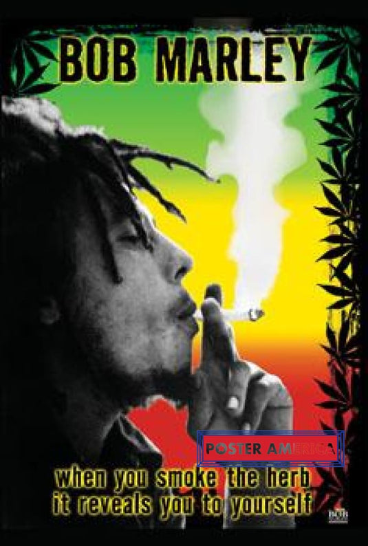 Bob Marley Smoke The Herb Rasta Poster 24 X 36