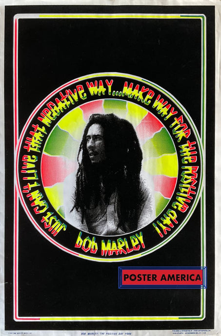 Bob Marley The Positive Day Vintage 1993 Black Light Poster 23 X 35