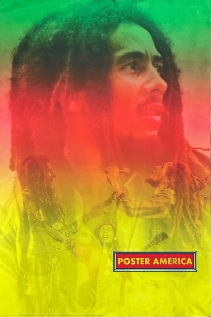 Load image into Gallery viewer, Bob Marley Vintage 2000 Rasta Swiss Import Poster 24 X 36
