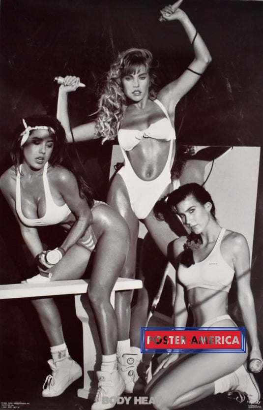 Body Heat Vintage 1992 Workout Model Black And White Poster 22 X 34