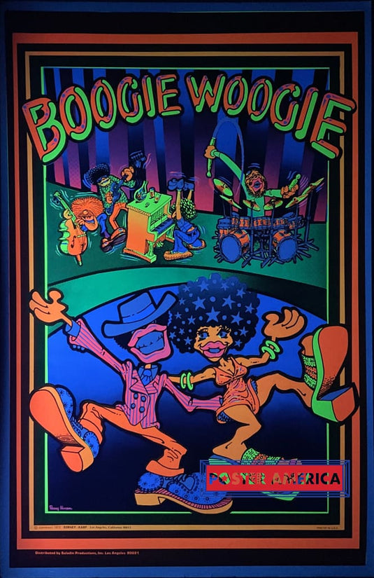 Boogie Woogie Vintage Black Light Poster 23 X 35 Posters Prints & Visual Artwork