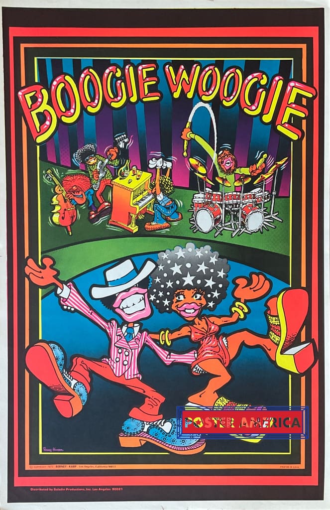 Load image into Gallery viewer, Boogie Woogie Vintage Black Light Poster 23 X 35 Posters Prints &amp; Visual Artwork
