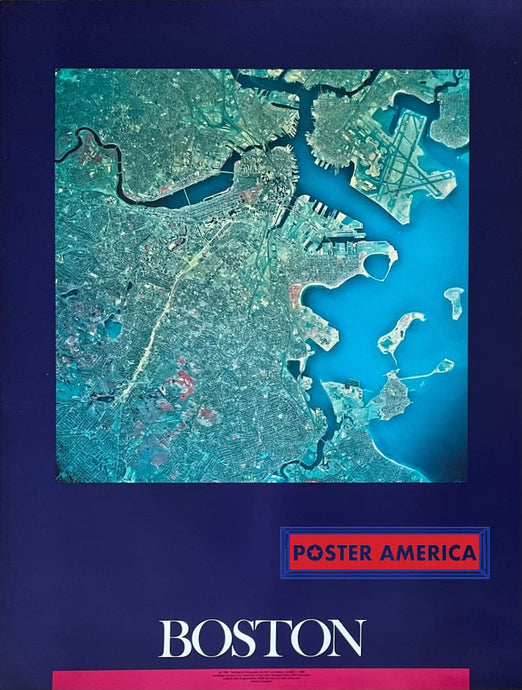 Boston Geological Survey Aerial Shot 1986 Print 19 x 25 Photo Print