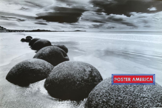 Boulders On The Beach 2006 Black & White 24 X 36 Art Poster