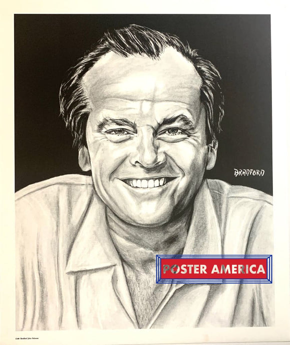Bradford John Salamon Rare Jack Nicholson Sketch 1991 Vintage Art Poster Print 20 X 24 Vintage