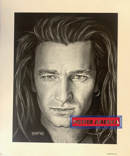 Bradford John Salamon Vintage Bono Illustration Rare Sketch Poster 20 X 24 Vintage Poster
