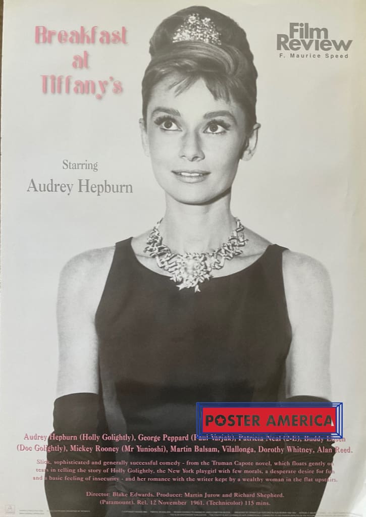 Load image into Gallery viewer, Breakfast At Tiffanys Audrey Hepburn Film Review Vintage 2001 24 X 34 Poster
