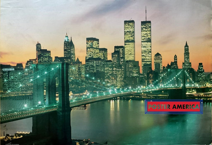 Brooklyn Bridge Accompanied By New York City Skyline Poster 27 X 39