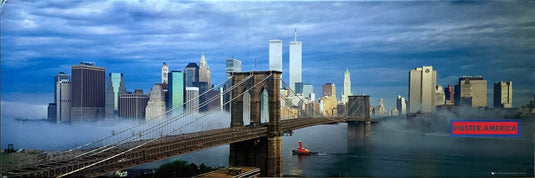 Brooklyn Bridge Manhattan Skyline Scenic Slim Print 12 X 36