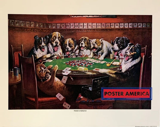 C M Coolidge Poker Sympathy Vintage Dog Art Poster Print 16 X 20 Fine