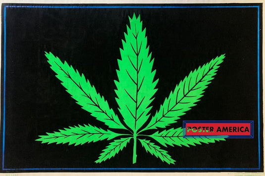 Cannabis Leaf Rare 1976 Vintage Black Light Poster 22.5 X 34 Blacklight