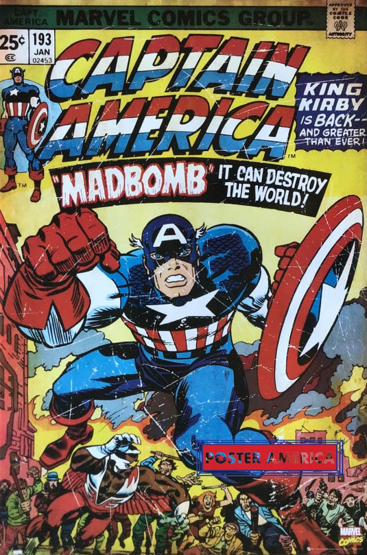 Captain America Comic Book Cover Poster 24 X 36