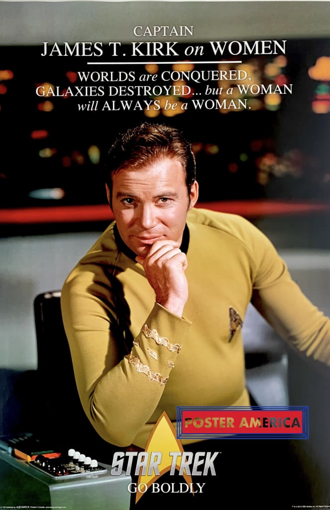 Load image into Gallery viewer, Captain James Kirk Quote On Women Star Trek Poster 36 X 25

