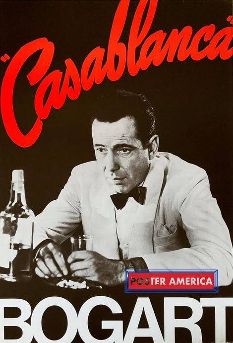 Casablanca Humphrey Bogart Having A Drink Poster 23.5 X 34 Vintage Poster