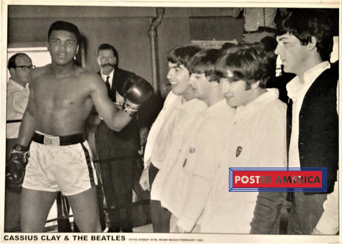 Assius Clay & The Beatles Vintage Poster 23.5 X 33 Fifth Street Gym Miami Beach 1964