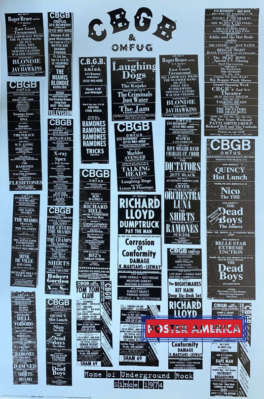 Cbgb Home Of The Underground Rock Concert Collage Poster 24 X 36