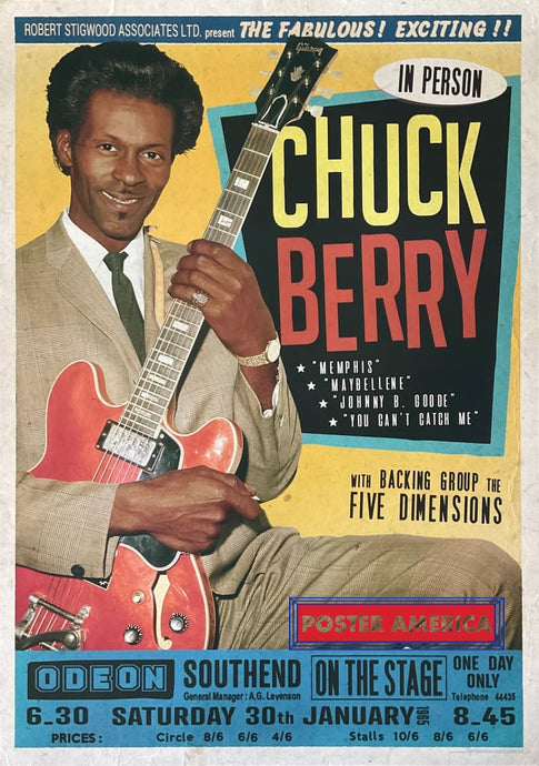 Chuck Berry Concert Promo Reproduction Poster 23.5 x 33 Poster