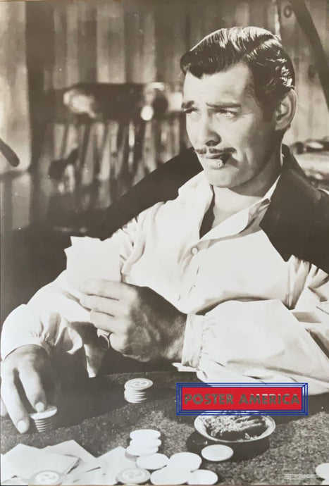 Clark Gable Playing Poker Rare Black & White Poster 26 X 38
