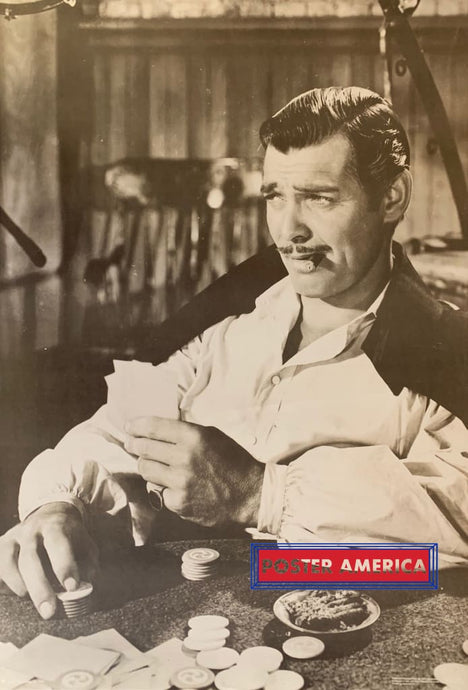 Clark Gable Playing Poker Rare Black & White Poster 26 X 38 Vintage Poster