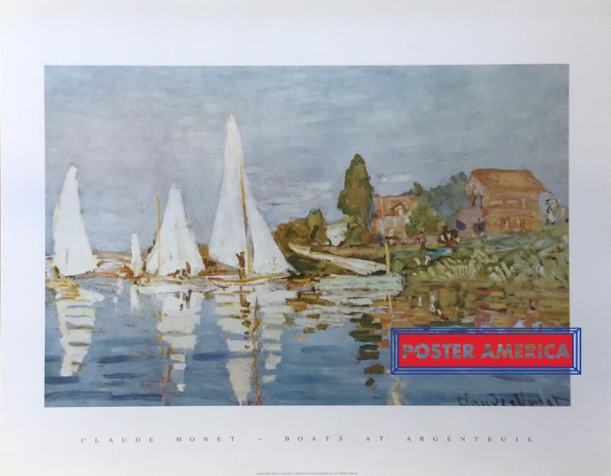 Claude Monet Boats At Argenteuil Art Print 22 X 28 Posters Prints & Visual Artwork
