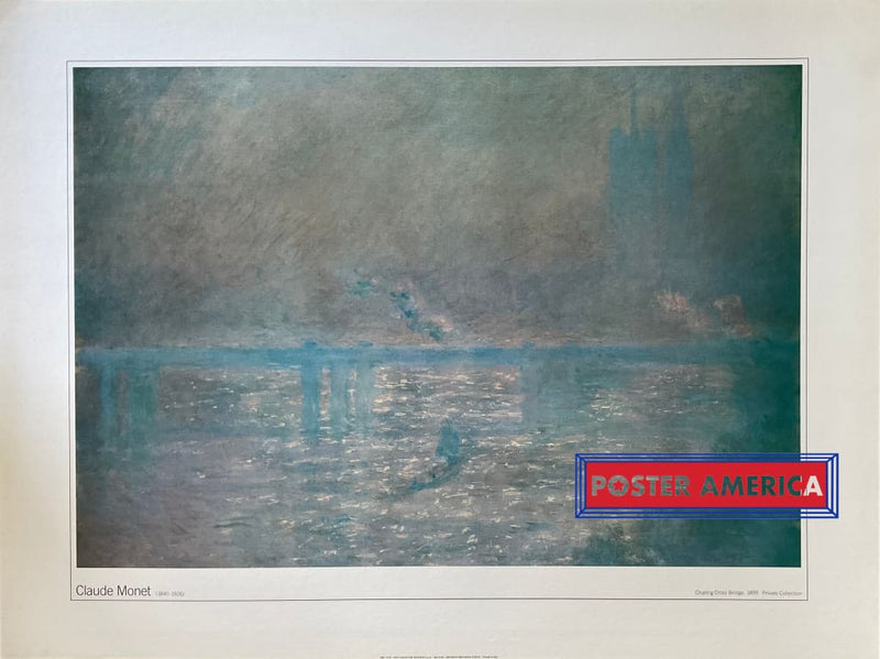 Load image into Gallery viewer, Claude Monet Charing Cross Bridge Vintage Italian Import Art Print 23.5 X 31.5 Fine
