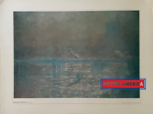Claude Monet Charing Cross Bridge Vintage Italian Import Art Print 23.5 X 31.5 Fine