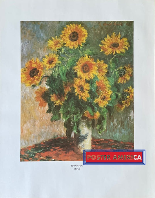 Claude Monet Sunflowers Vintage Art Print 22 X 28 Posters Prints & Visual Artwork