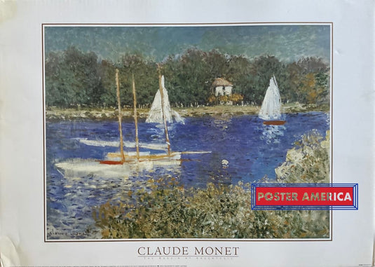 Claude Monet The Bassin At Argenteuil Vintage 1995 20 X 28 Fine Art Print Poster