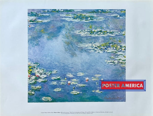 Claude Monet Water Lilies Vintage Art Print 19 X 25 Posters Prints & Visual Artwork