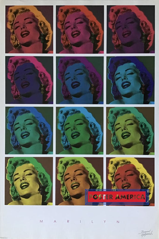 Colorful Marilyn Monroe Headshot Poster 24 X 36