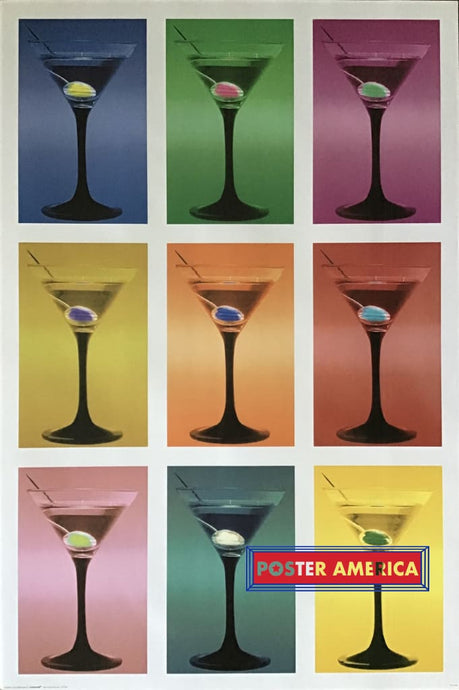 Colorful Martini Collage Poster 24 X 36
