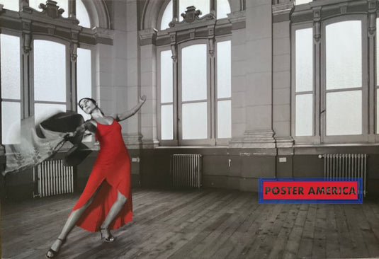 Dancer In Red Dress Dance Hall Vintage 24 X 35 Poster