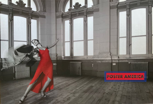 Dancer In Red Dress Dance Hall Vintage 24 X 35 Poster