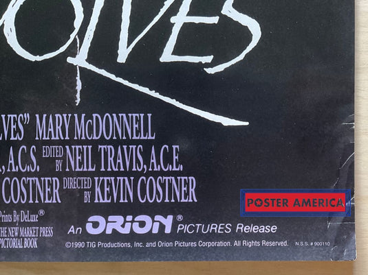 Dances With Wolves Vintage Original 1990 One-Sheet Movie Poster 27 X 39