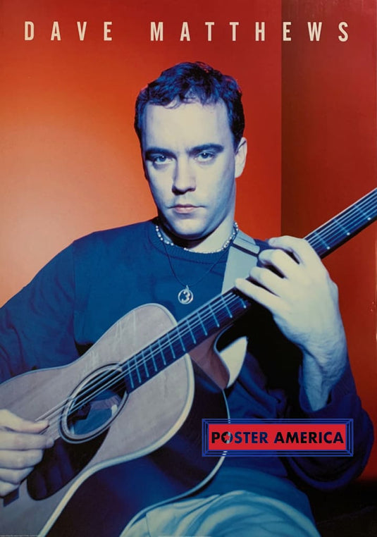 Dave Matthews Guitar Red & Blue Rare 1999 Vintage Poster 24 X 34 Vintage Poster