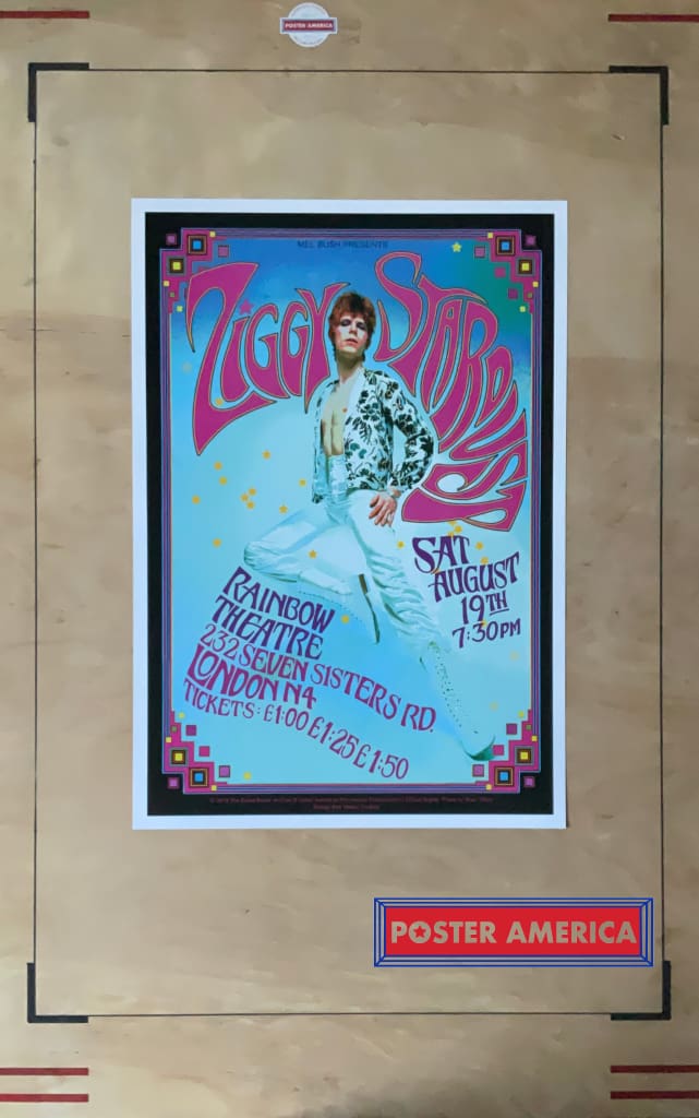 Load image into Gallery viewer, David Bowie Ziggy Stardust Rainbow Theatre Concert Poster 24 X 16.6
