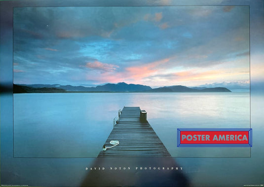 David Noton Photography Dock On A Serene Lake Vintage Uk Import Poster 24 X 34
