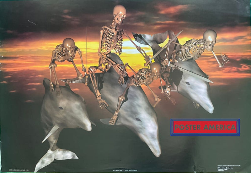 Load image into Gallery viewer, Death Ride By Martin Higgs Vintage 1994 Computer Generated Art Poster 22 X 32
