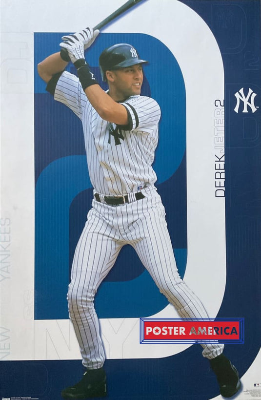 Derek Jeter New York Yankees Mlb Vintage 2002 Poster 22.5 X 34 