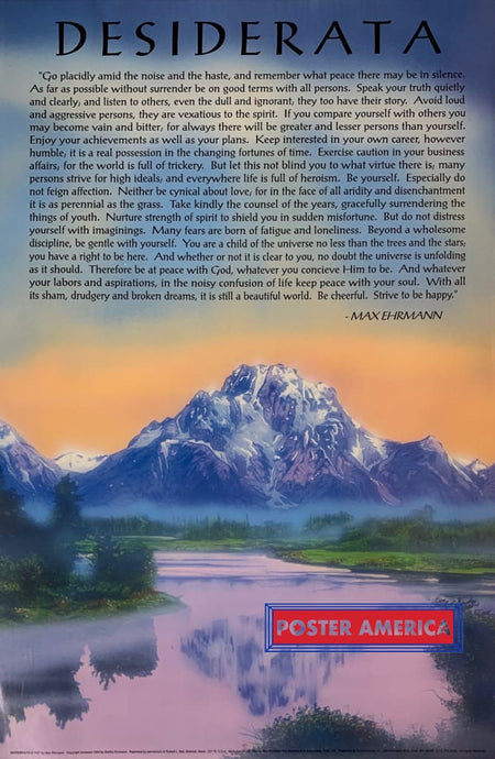 Desiderata Max Erhmann Go Placidly Quote 1992 Vintage Poster 23 X 35 Vintage Poster