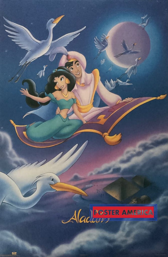Disneys Aladdin Vintage Poster 23 X 35 & Jasmine Carpet Ride