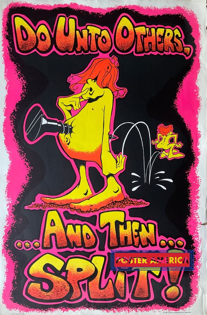 Load image into Gallery viewer, Do Unto Others And Then Split Vintage Black Light Poster 23 X 35
