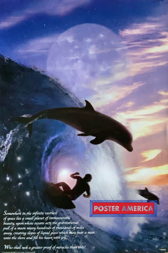 Dolphin Ocean Artwork Proof Of Miracles Inspirational Poster 24 X 36