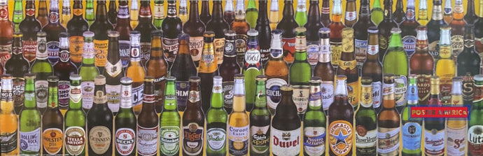 Domestic & Import Beer Collage 12 X 36 Poster