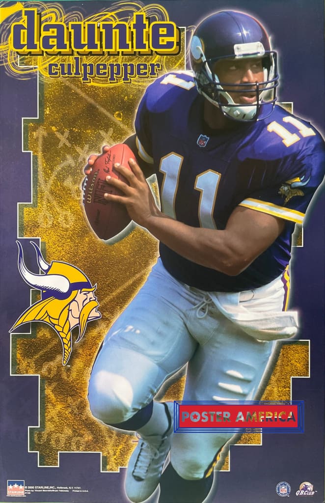 Load image into Gallery viewer, Duante Culpepper Minnesota Vikings Vintage Sports Poster 22.5 X 34.5
