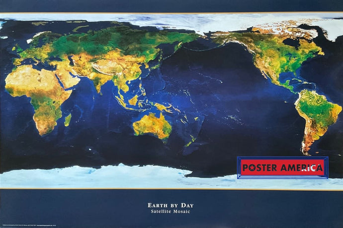 Earth By Day Satellite Mosaic Out Of Print Poster 24 X 36 Vintage Poster