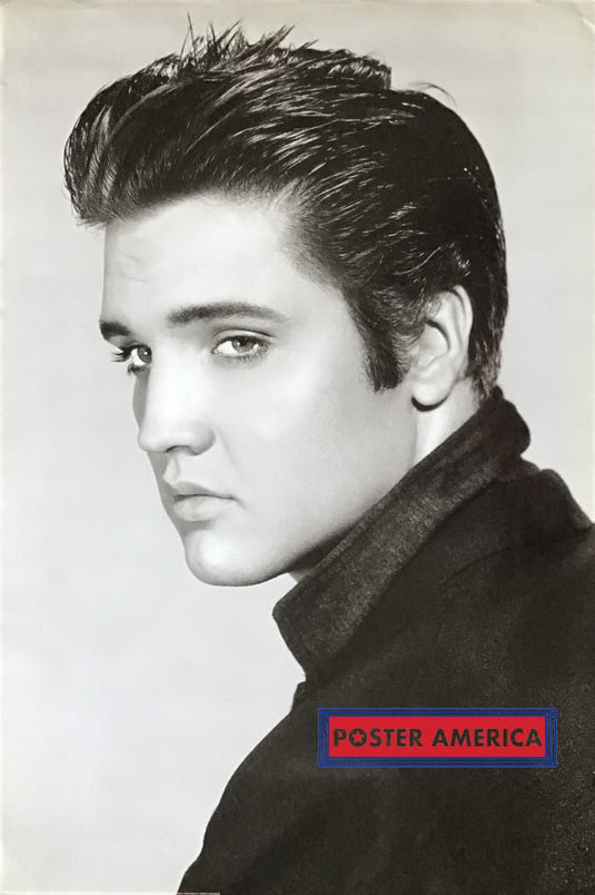 Elvis Presley Loving You Black And White Close Up Headshot Poster 24 X 36