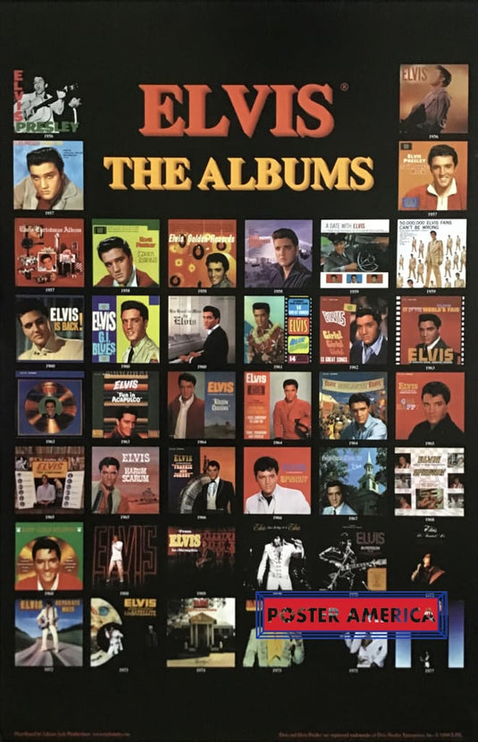 Elvis The Albums Names And Dates Released Poster 24 X 35