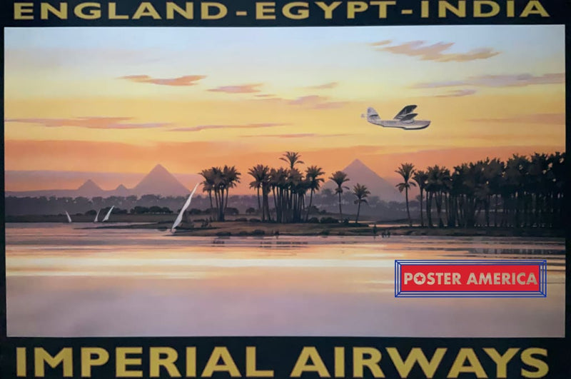 Load image into Gallery viewer, England-Egypt-India Imperial Airways Vintage Art Print 26 X 38 Vintage Poster
