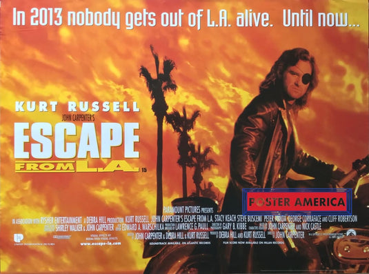 Escape From L.a. Vintage Horizontal Double Sided One-Sheet Movie Poster 30 X 40 Posters Prints &